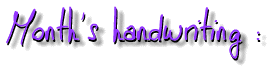 Month's Handwriting